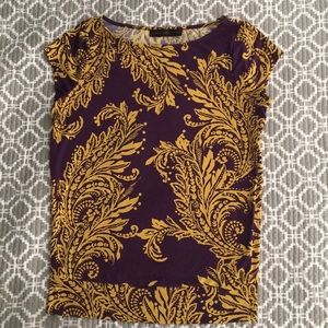 SZ XS The Limited purple and gold paisley top